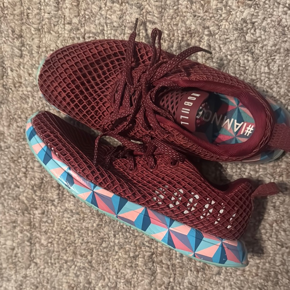 Kids Maroon and Multicolor Sneakers